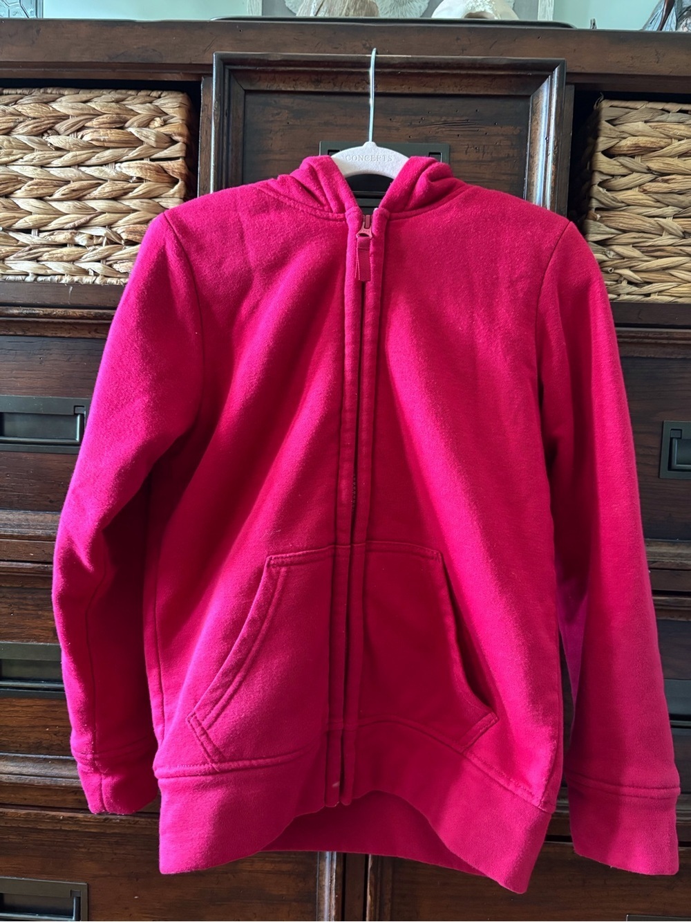 Wonder Nation Red Fleece lined Zip Hoodie in size M